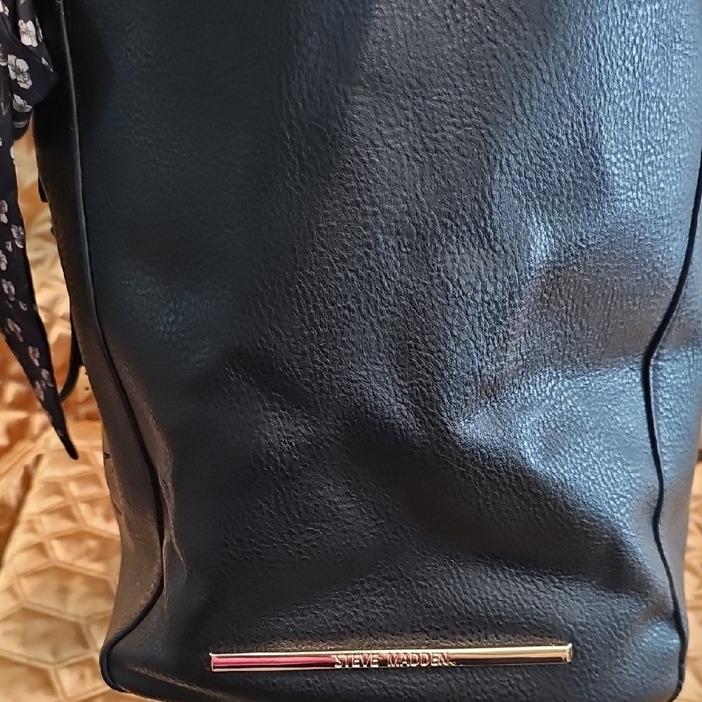 Steve Madden Black Leather Tote